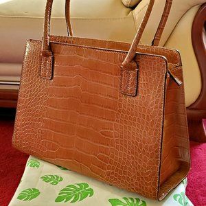 Tommy Hilfiger Brown Tall Satchel Shoulder Bag